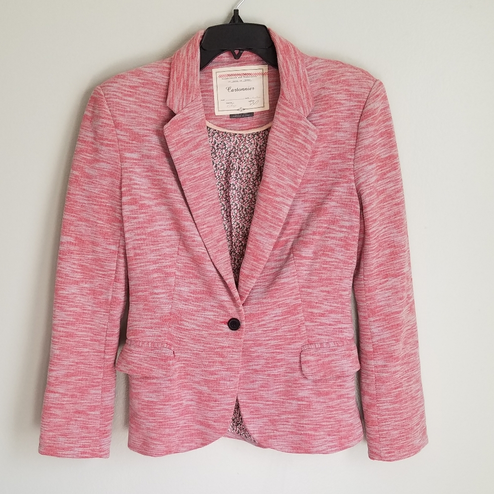 Anthropologie Cartonnier Cranberry Gray Blazer